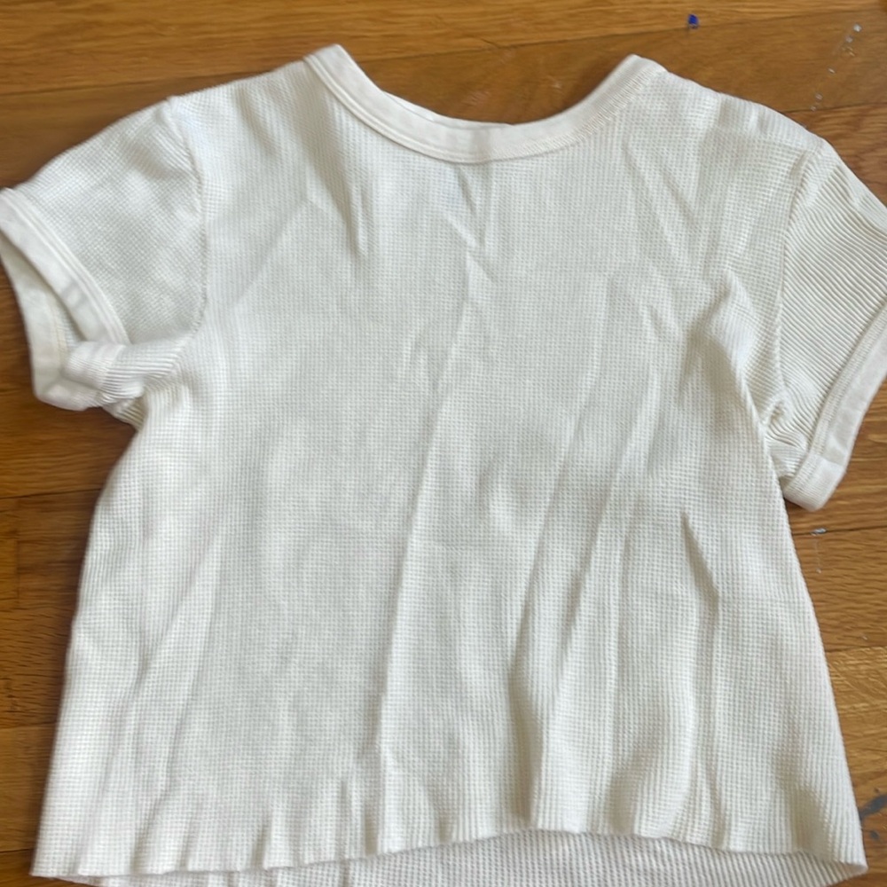 cream waffle knit brandy shirt